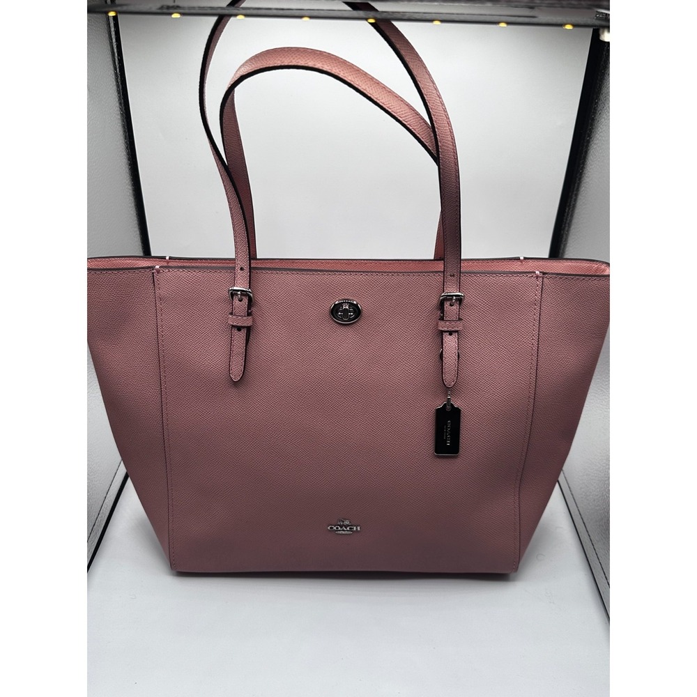 Coach Blush XGRN Turnlock Large Tote Bag Multi Pockets Bag SKU 246
